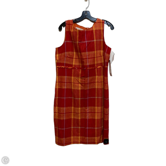 Dress Casual Short By Maggy London In Orange & Yellow, Size: L