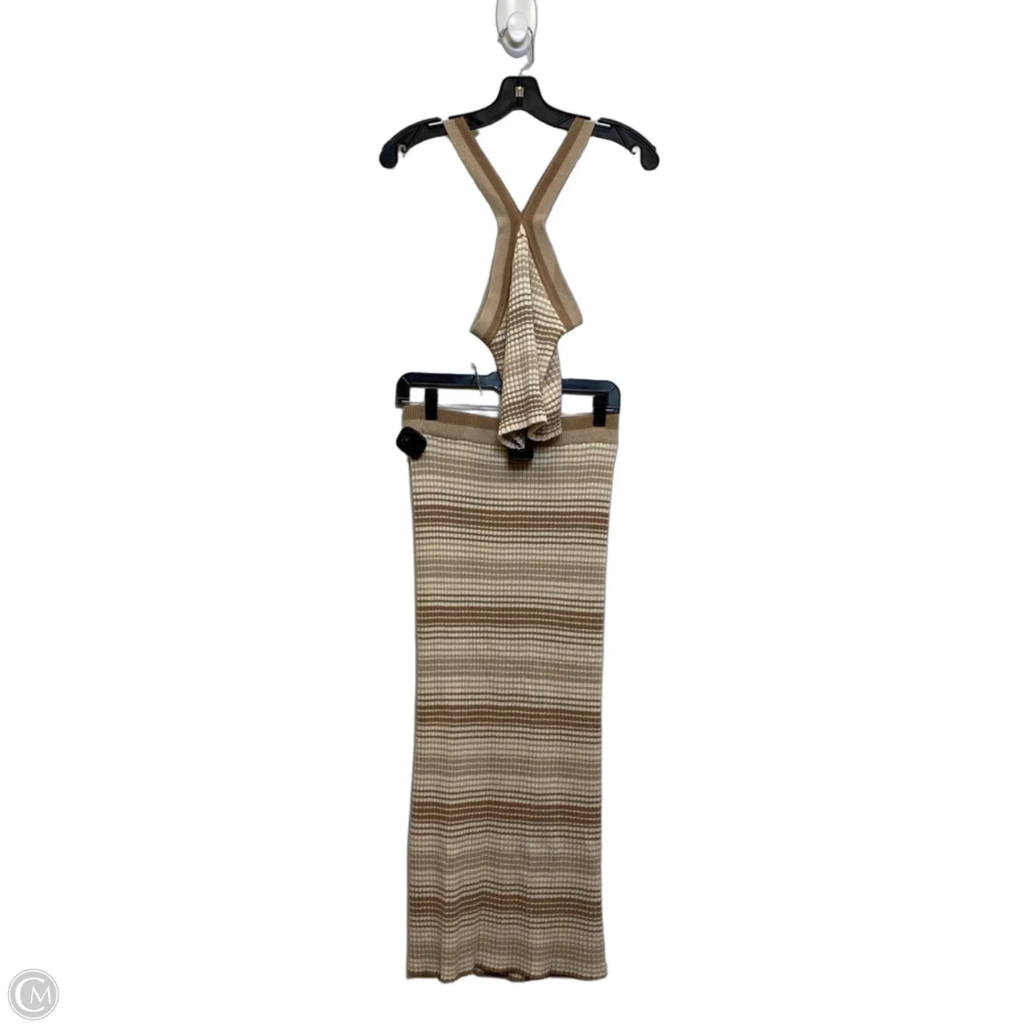 Skirt Set 2pc By Jessica Simpson In Tan & White, Size: L