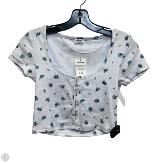 Top Short Sleeve By Cotton On In Blue & White, Size: S