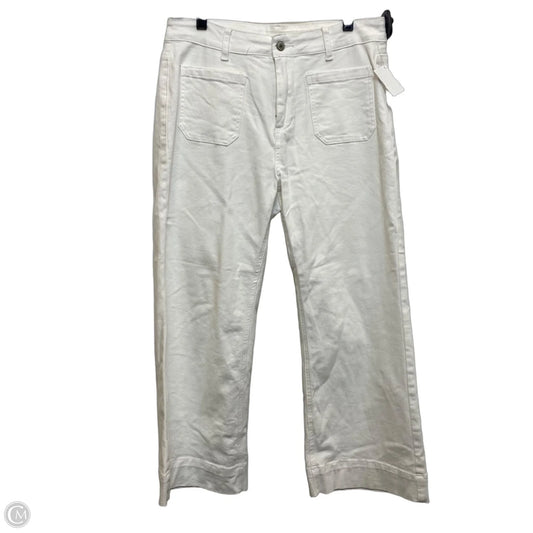 Pants Cropped By Clothes Mentor In White, Size: L