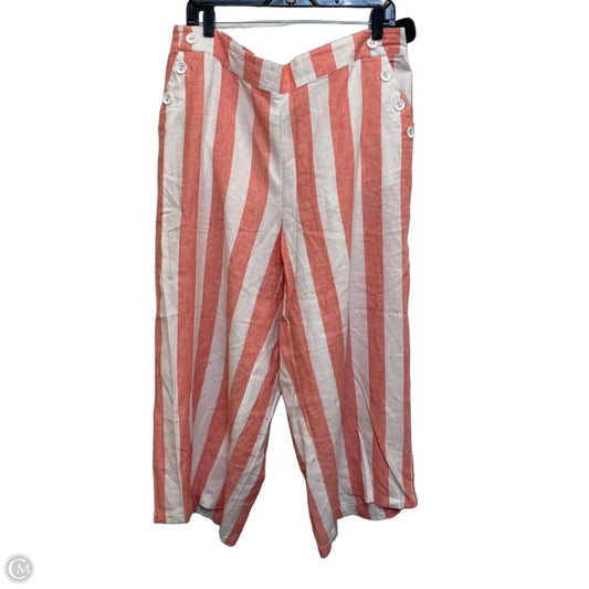 Pants Cropped By Cato In Orange & White, Size: 18