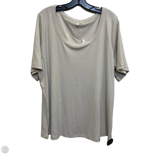 Top Short Sleeve By Cato In Tan, Size: 3x