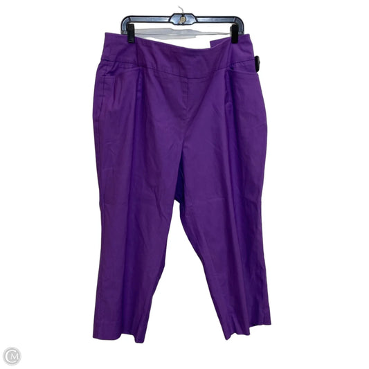 Pants Cropped By Cato In Purple, Size: 20