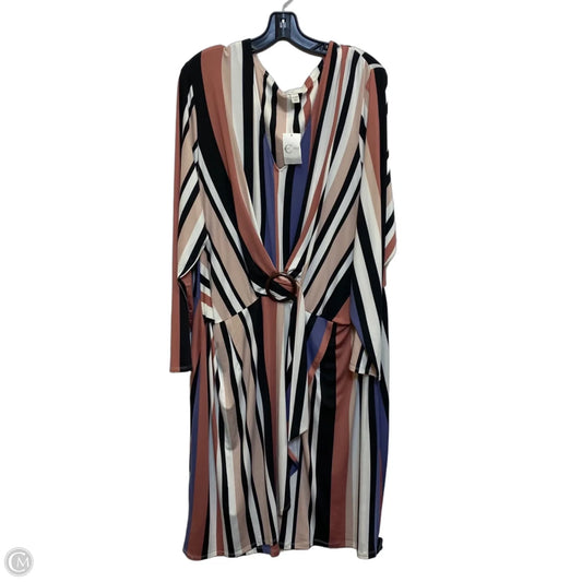 Dress Casual Midi By Cato In Black & Pink, Size: 4x