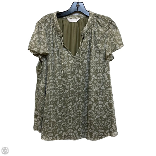 Top Short Sleeve By Lc Lauren Conrad In Green, Size: 1x
