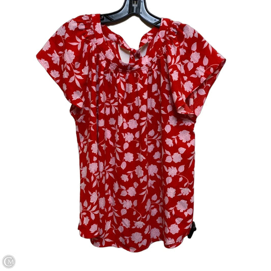 Top Short Sleeve By Lc Lauren Conrad In Pink & Red, Size: Xl