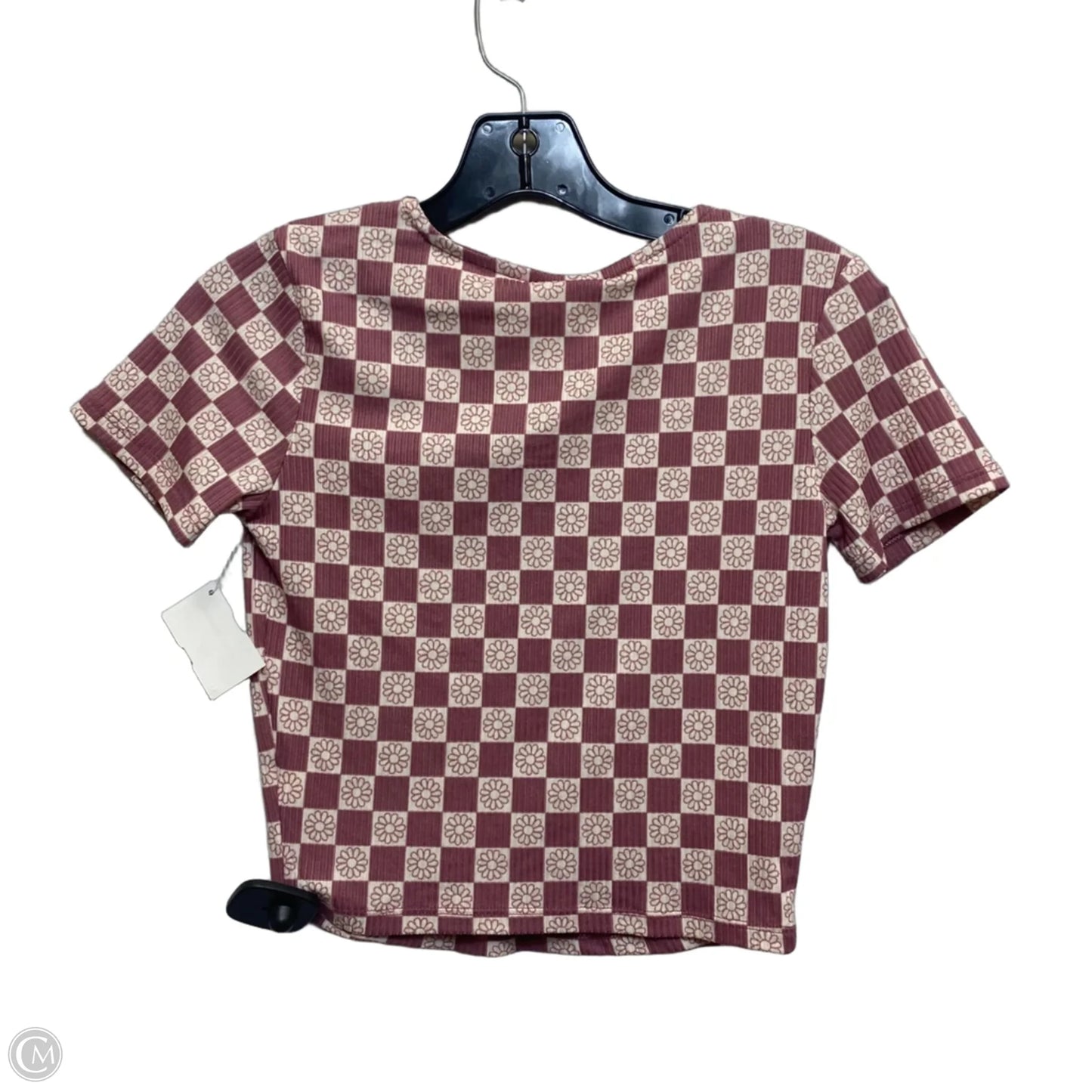 Top Short Sleeve By Belle Du Jour In Purple & White, Size: S