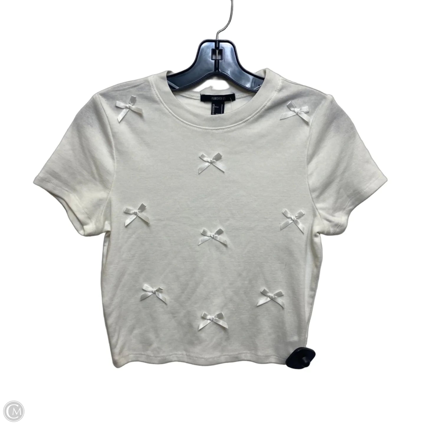 Top Short Sleeve By Forever 21 In White, Size: S
