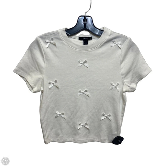 Top Short Sleeve By Forever 21 In White, Size: S