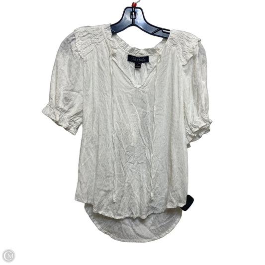 Top Short Sleeve By Oak & Trellis In White, Size: S