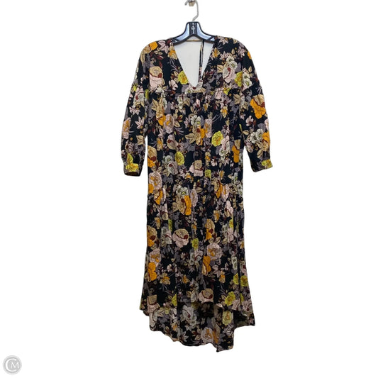 Dress Casual Maxi By Who What Wear In Black & Orange, Size: S