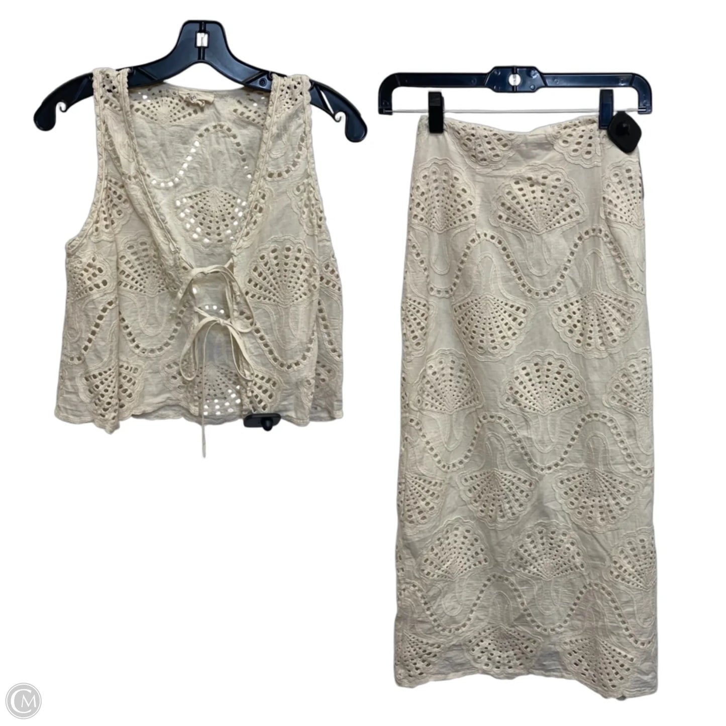 Skirt Set 2pc By A Ren In Cream, Size: S