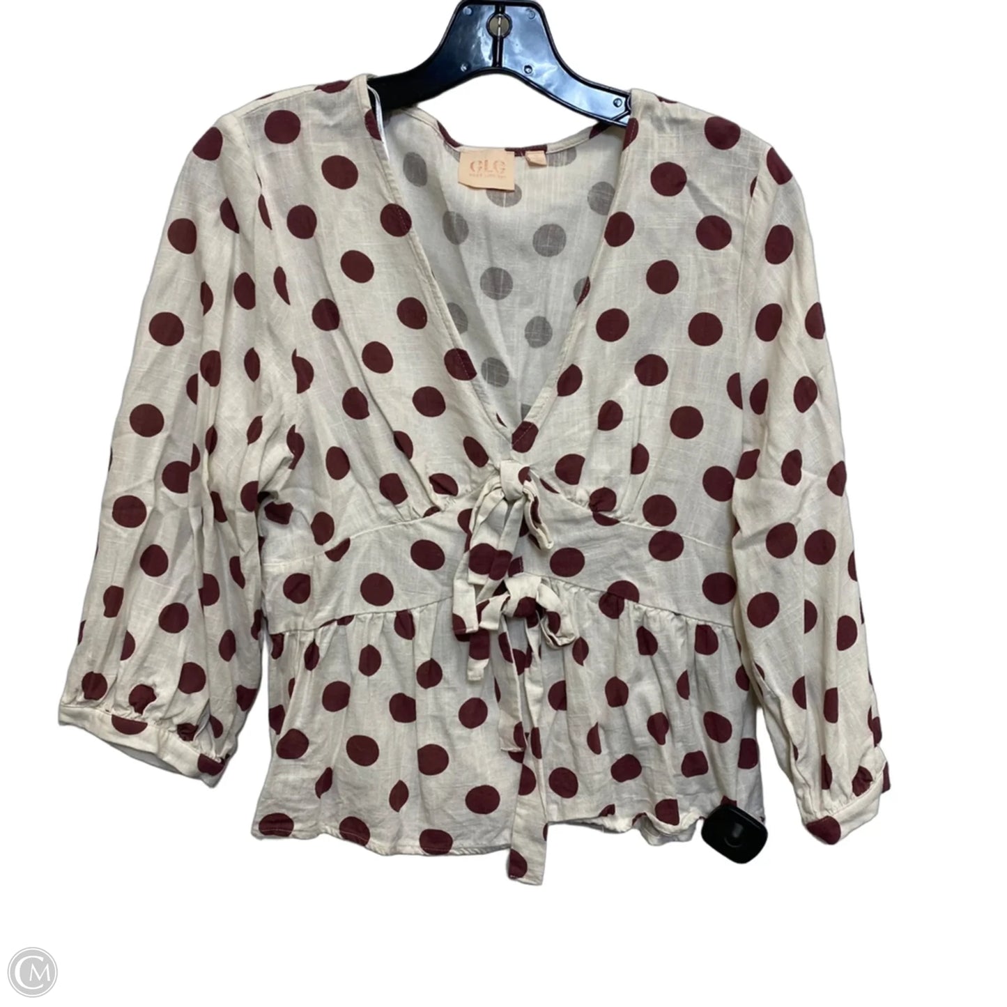 Top Sleeveless By Good Luck Gem In Brown & Cream, Size: S