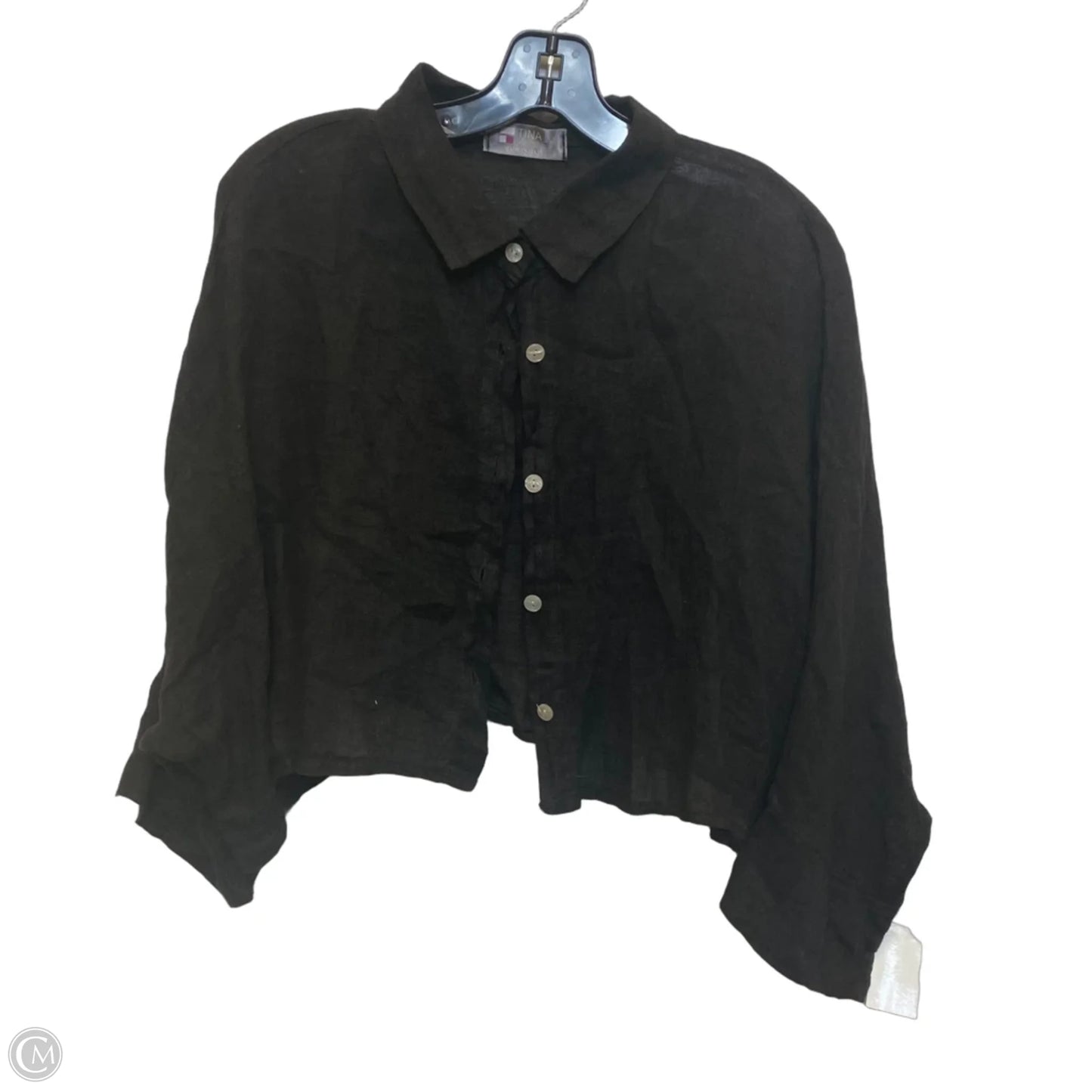 Top Short Sleeve By Tina Stephens In Black, Size: L