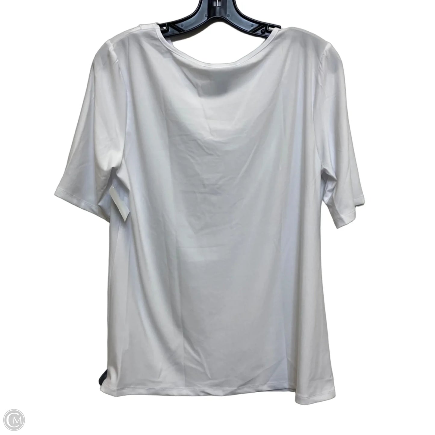 Top Short Sleeve By Nina Leonard In White, Size: M