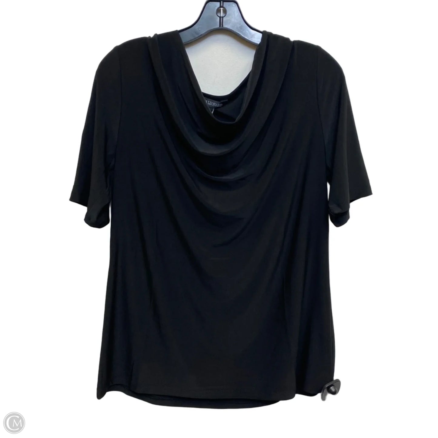Top Short Sleeve By Nina Leonard In Black, Size: M