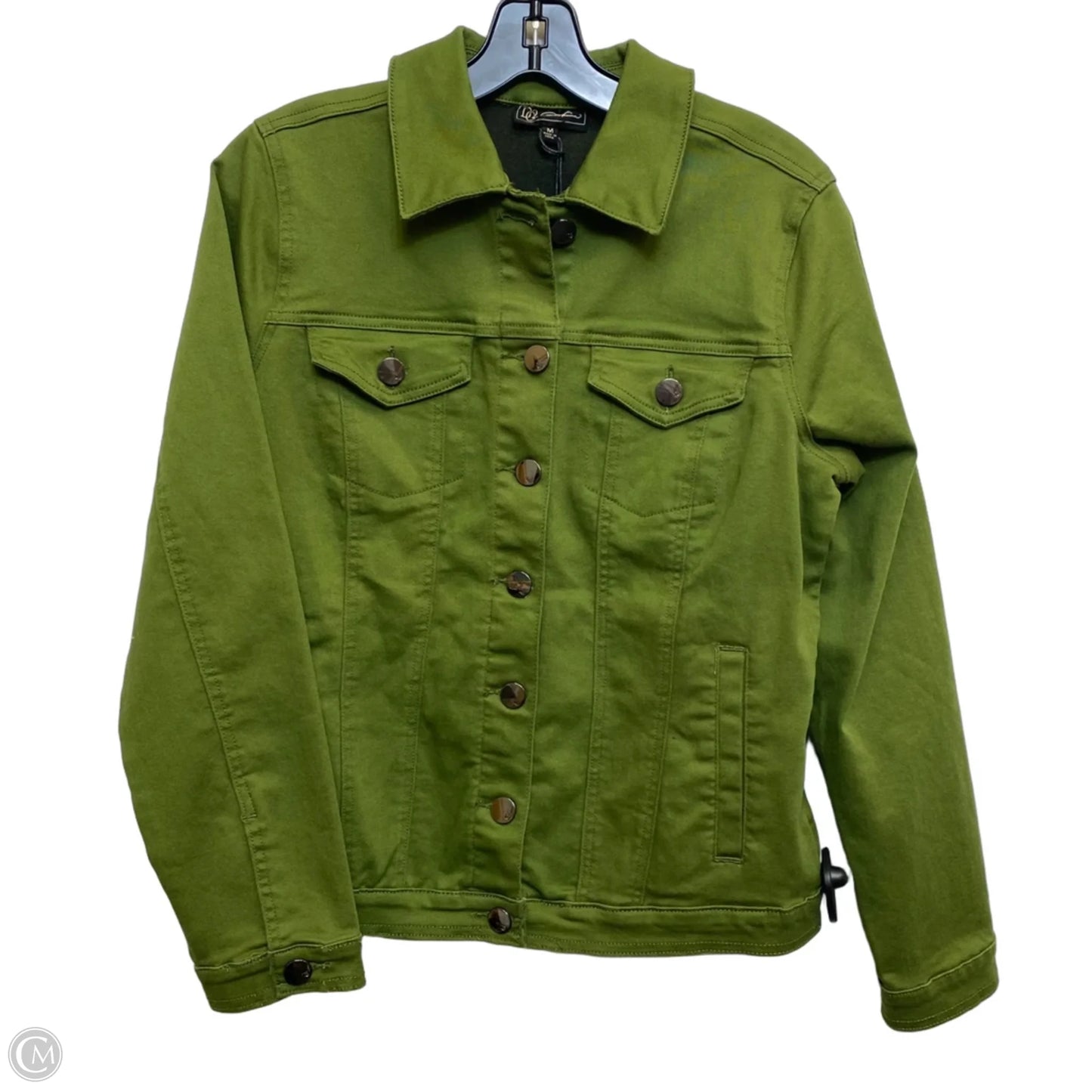 Jacket Denim By Dg2 In Green Denim, Size: M