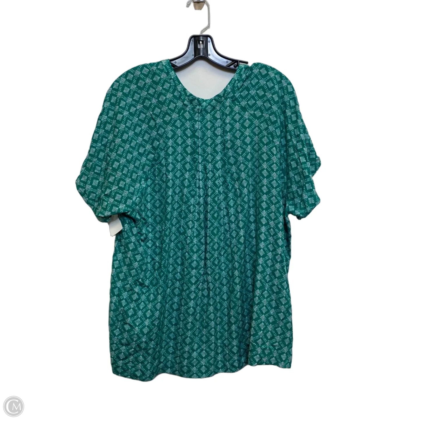 Top Short Sleeve By Old Navy In Green & White, Size: Xxl
