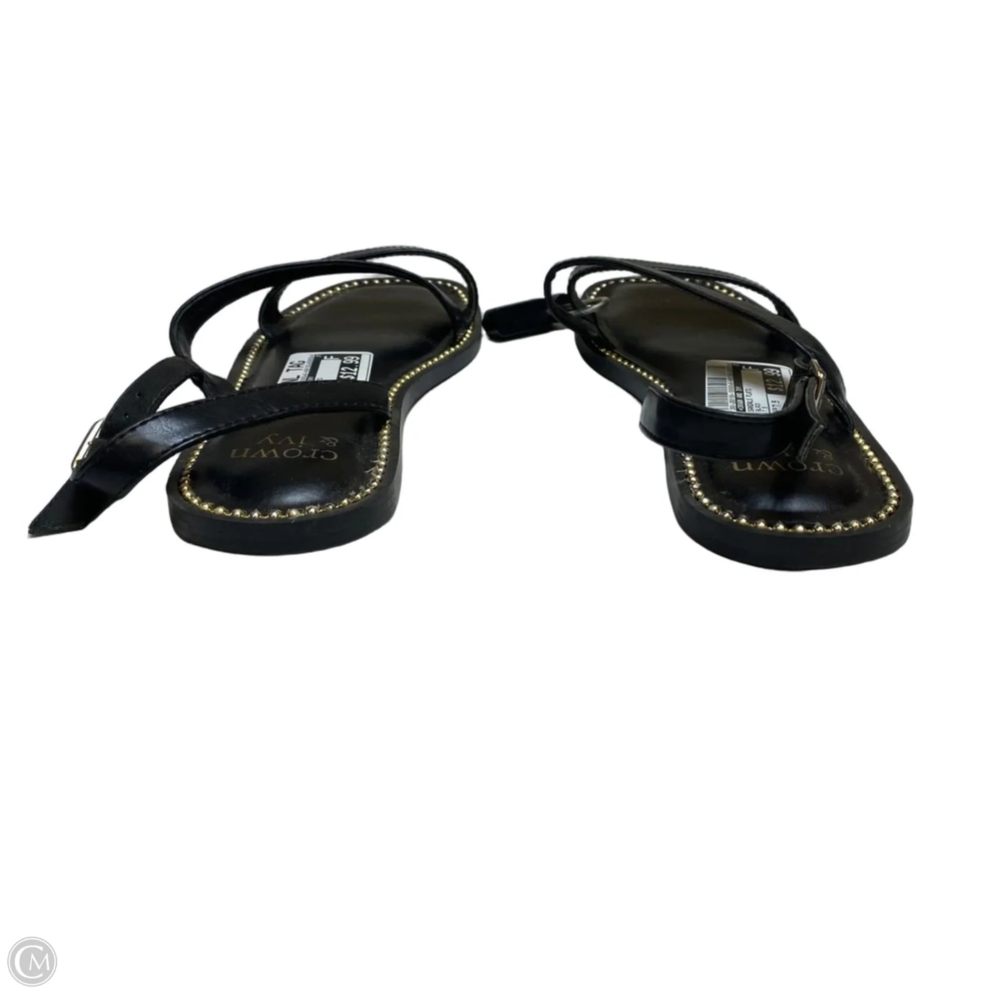 Sandals Flats By Crown And Ivy In Black, Size: 7.5