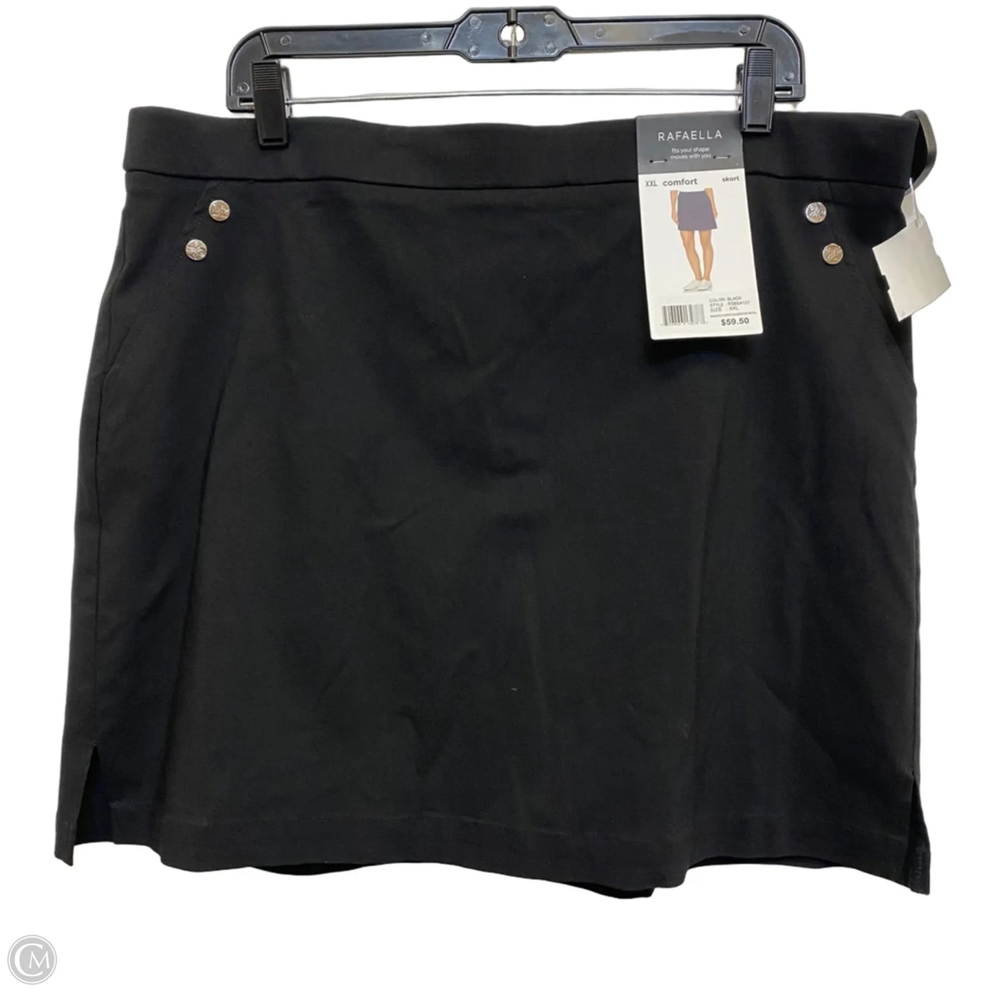 Skort By Rafaella In Black, Size: Xxl