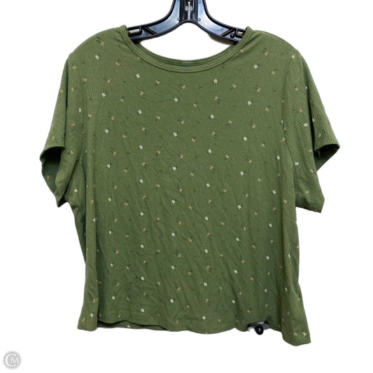 Top Short Sleeve By Old Navy In Green & Tan, Size: 2x