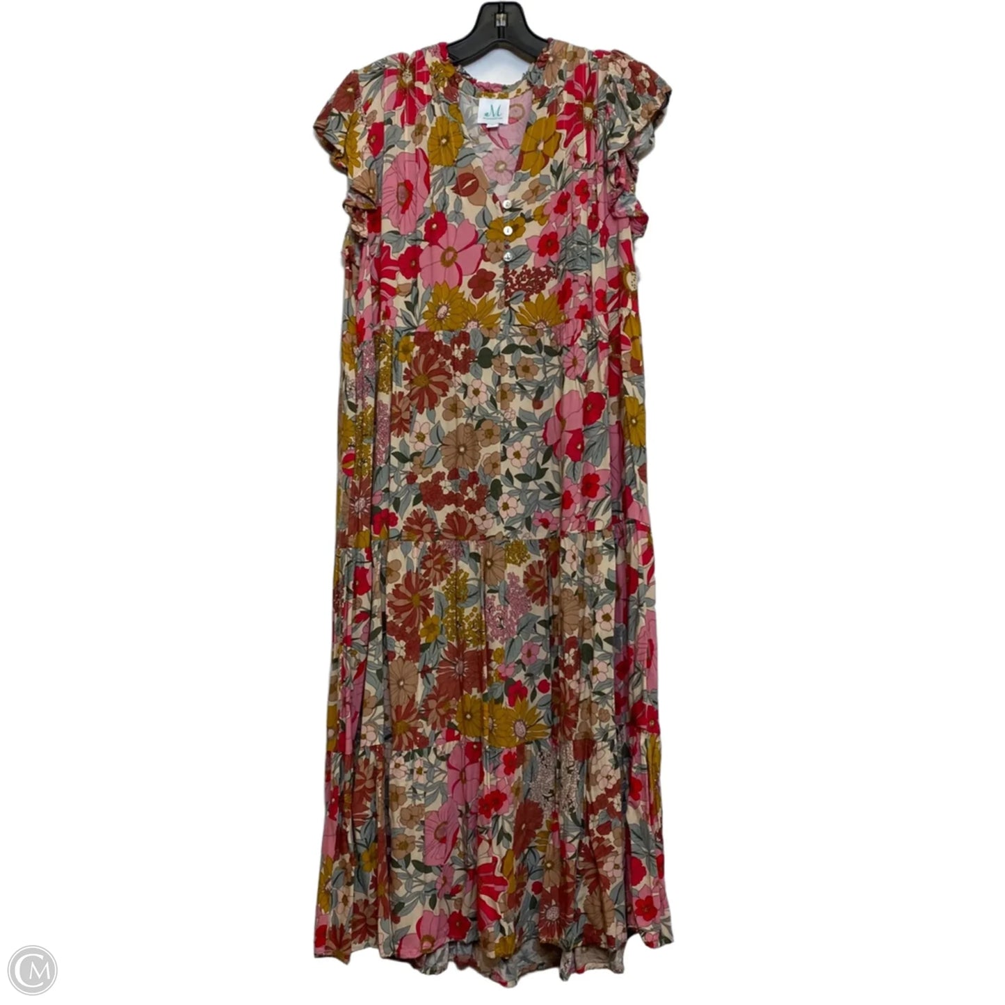 Dress Casual Maxi By Clothes Mentor In Pink & Red, Size: M
