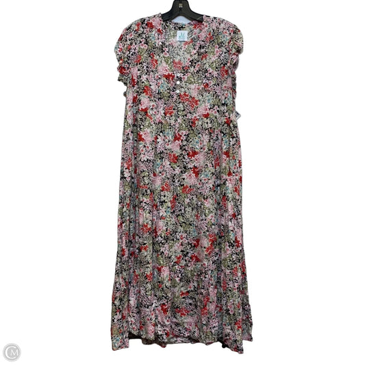 Dress Casual Maxi By Clothes Mentor In Black & Pink, Size: Medium