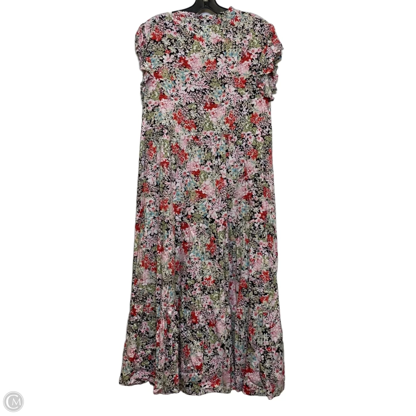 Dress Casual Maxi By Clothes Mentor In Black & Pink, Size: Medium
