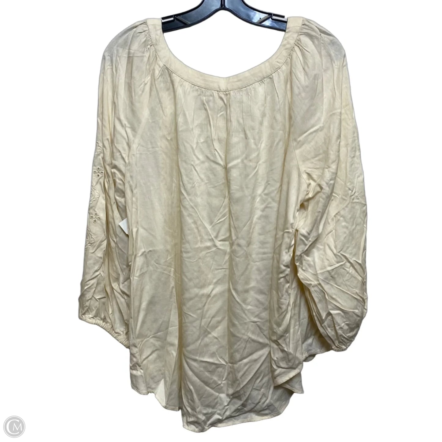 Top Short Sleeve By Lc Lauren Conrad In Cream, Size: Xl