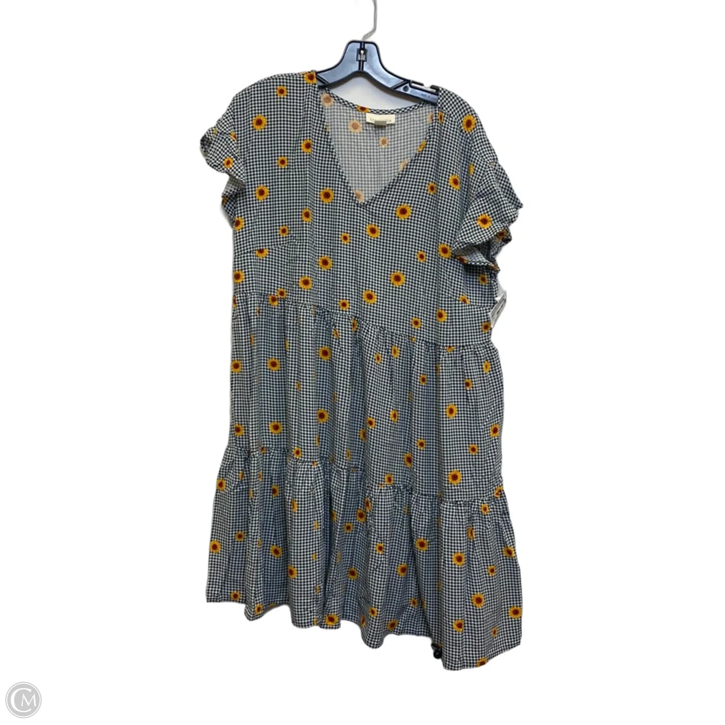 Top Short Sleeve By Loralette In Black & White, Size: 2x