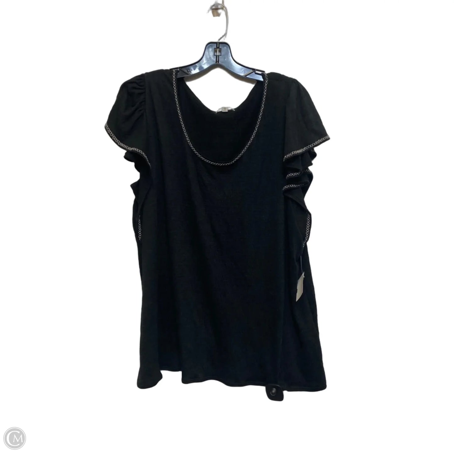 Top Short Sleeve By Max Studio In Black, Size: 2x