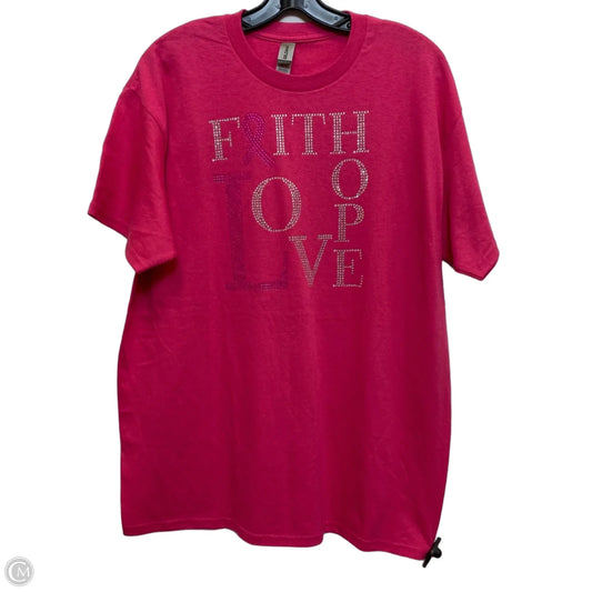 Top Short Sleeve Basic By Gildan In Pink, Size: L