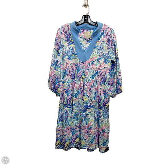 Dress Casual Short By Simply Southern In Blue & Pink, Size: L