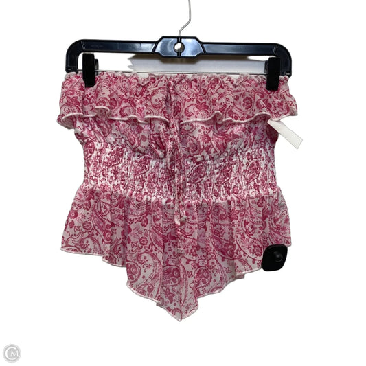Top Sleeveless By Madden Girl In Pink & White, Size: S