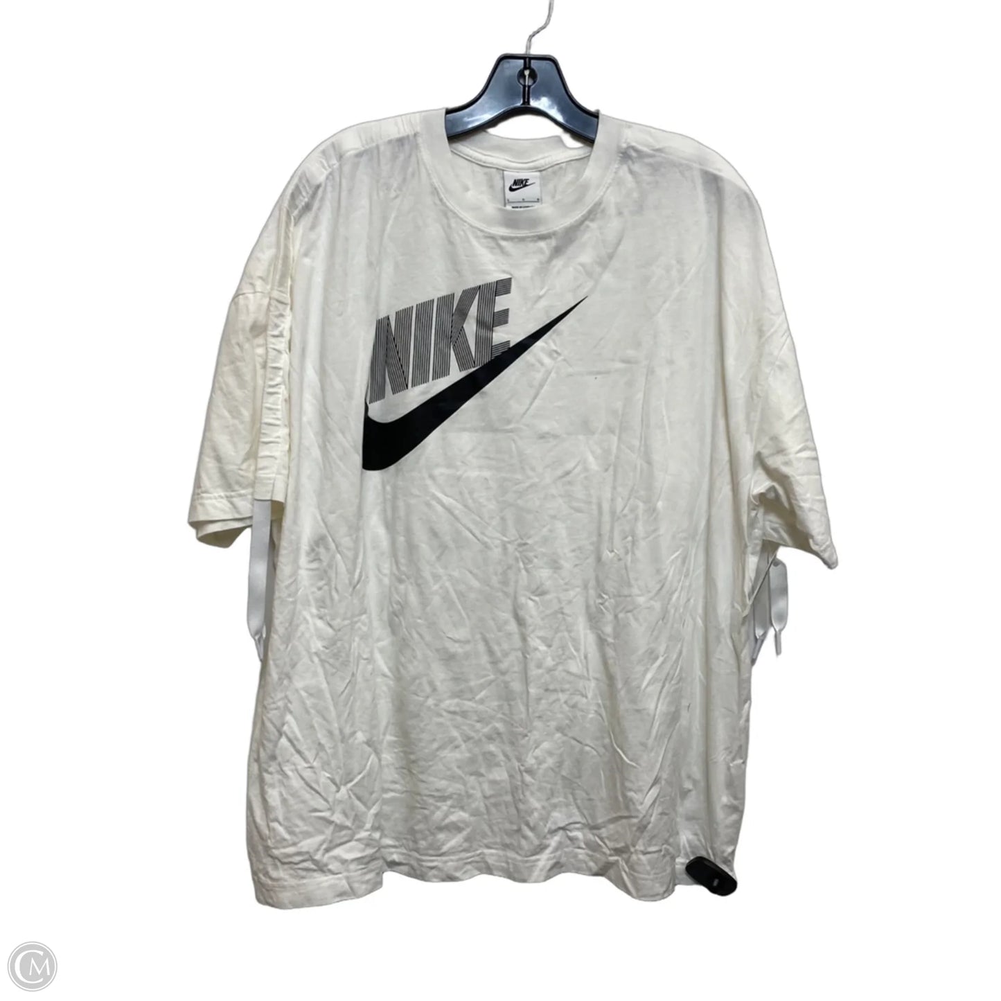 Athletic Top Short Sleeve By Nike Apparel In White, Size: L