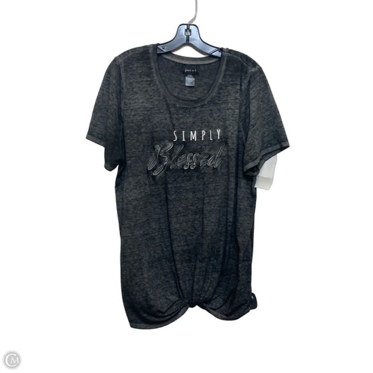 Top Short Sleeve By Joei & I In Grey, Size: 2x