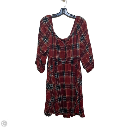 Dress Casual Short By Torrid In Red & Tan, Size: Xl