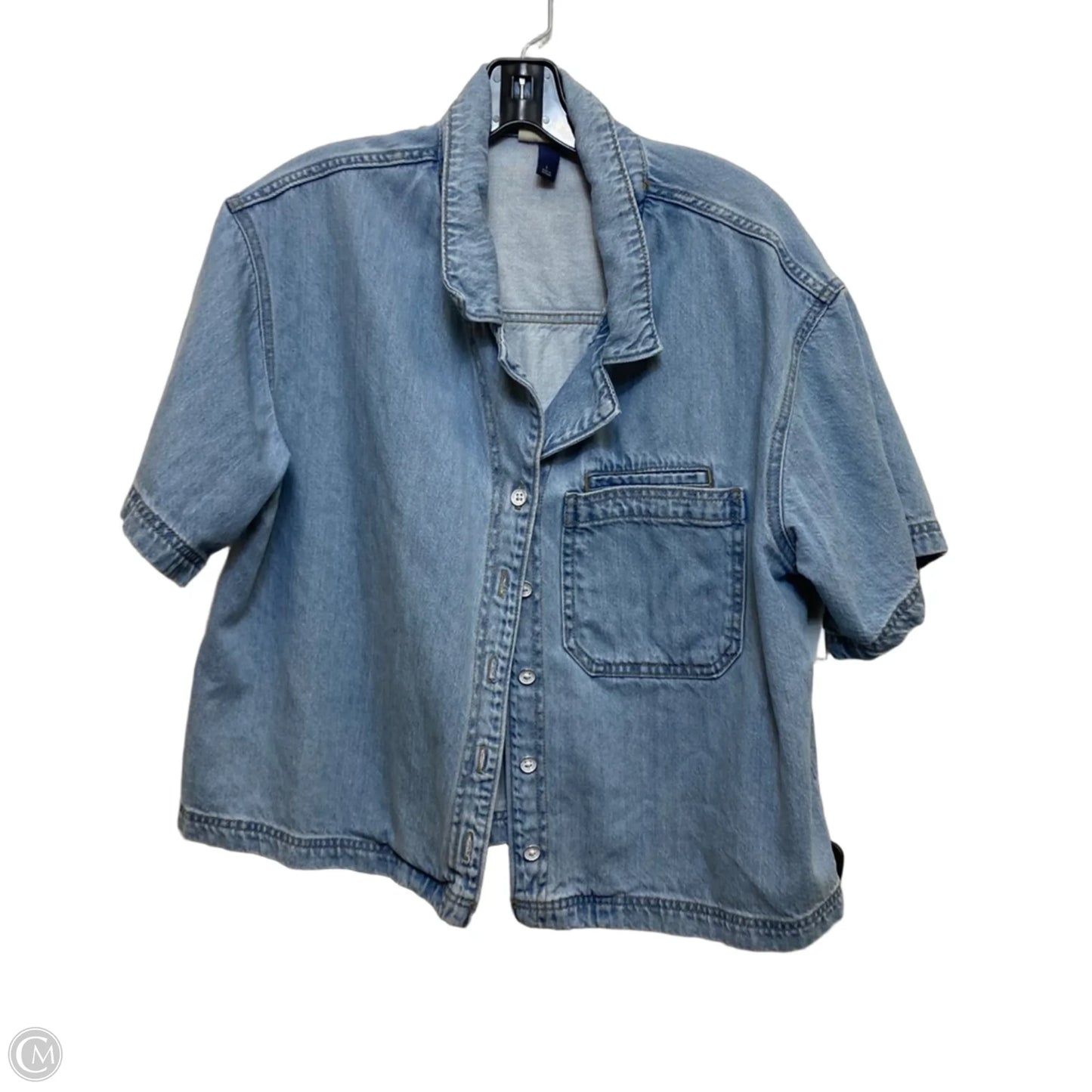 Top Short Sleeve By Universal Thread In Blue Denim, Size: L