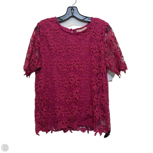 Top Short Sleeve By Philosophy In Pink, Size: L
