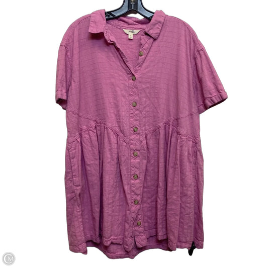 Dress Casual Short By Terra & Sky In Pink, Size: Xl