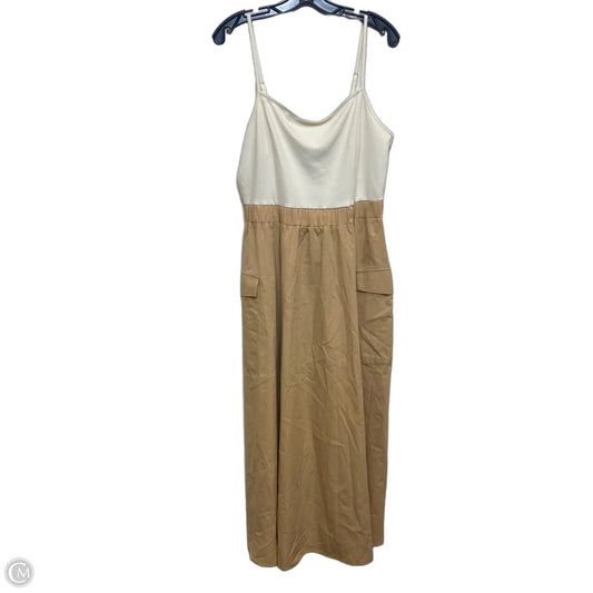 Dress Casual Maxi By Anthropologie In Cream & Tan, Size: L