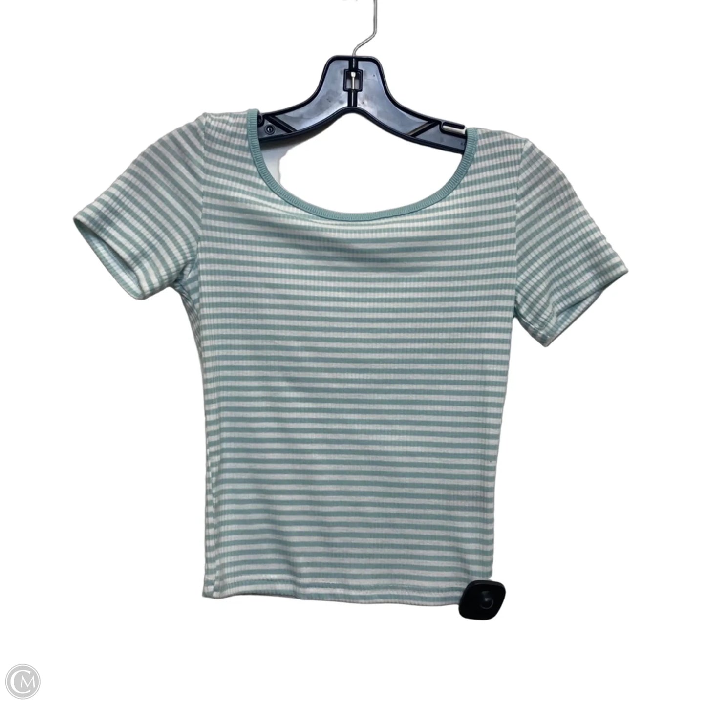 Top Short Sleeve By Dazy In Green & White, Size: S