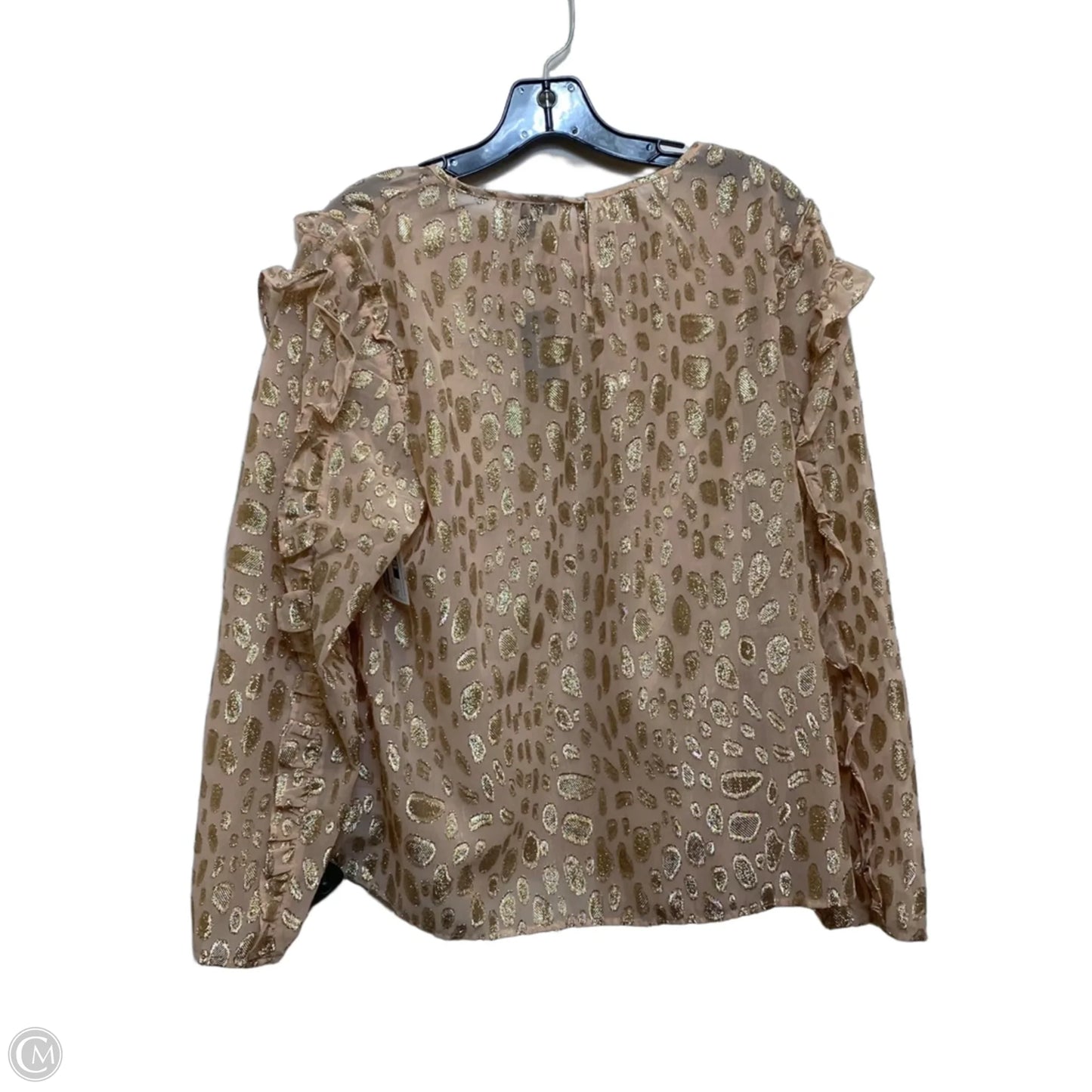 Top Long Sleeve By Express In Gold & Pink, Size: L