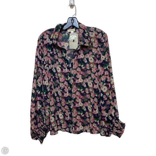 Top Long Sleeve By Ee Some In Blue & Green, Size: L