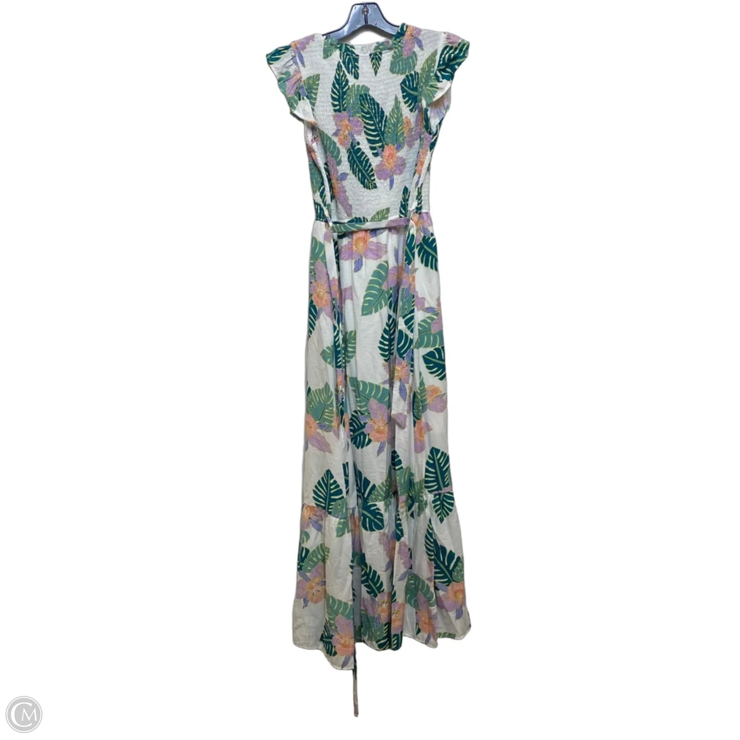 Dress Casual Maxi By She + Sky In Green & White, Size: L