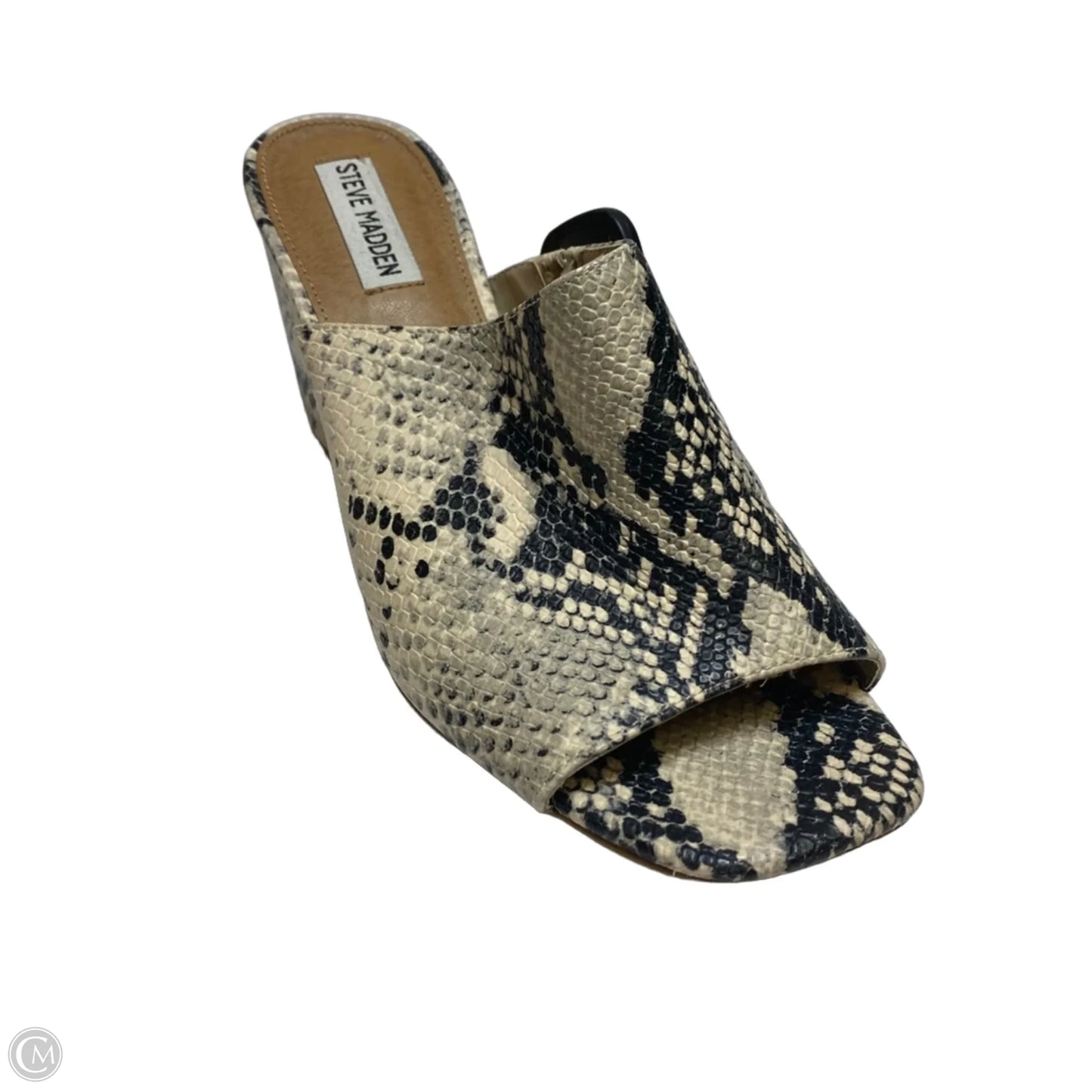 Sandals Heels Block By Steve Madden In Snakeskin Print, Size: 10