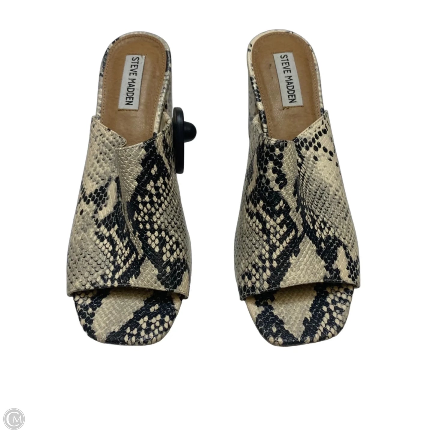 Sandals Heels Block By Steve Madden In Snakeskin Print, Size: 10
