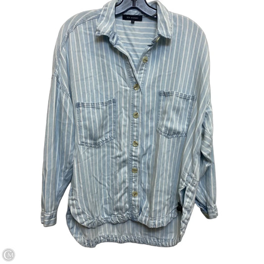 Top Long Sleeve By Blu Pepper In Blue & White, Size: S