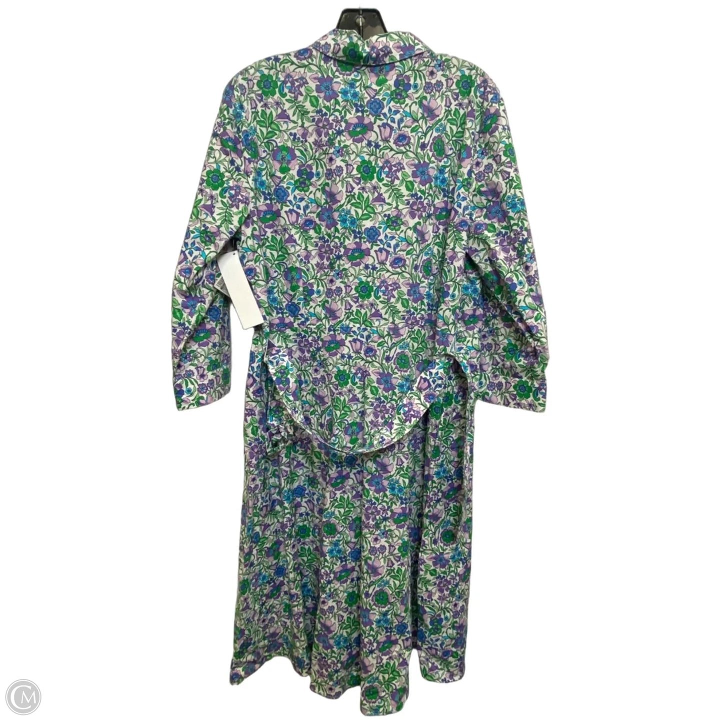 Dress Casual Maxi By Talbots In Green & Purple, Size: Lp