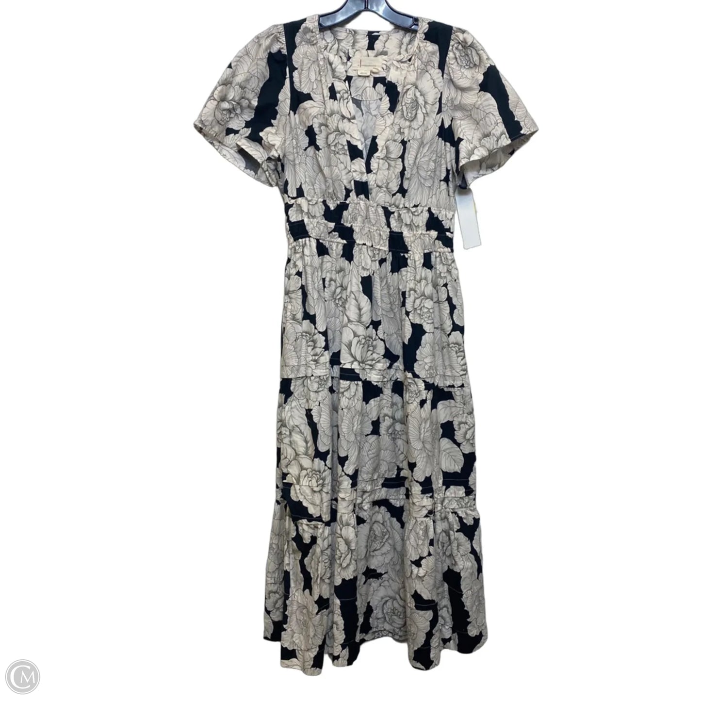 Dress Casual Maxi By Anthropologie In Black & Cream, Size: Mp